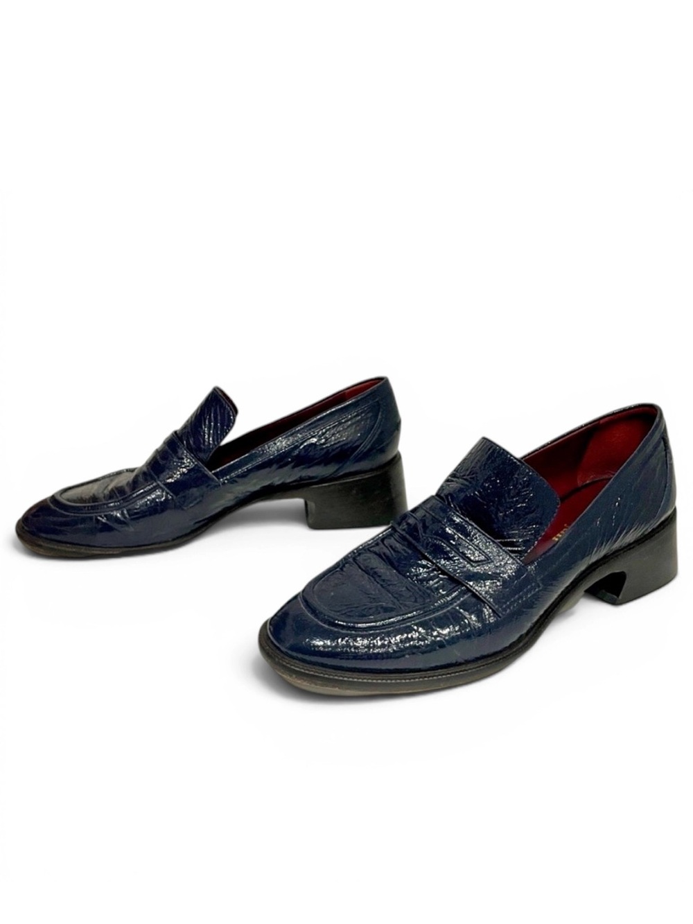 Sies Margan Blue Croc Leather Loafers, 39